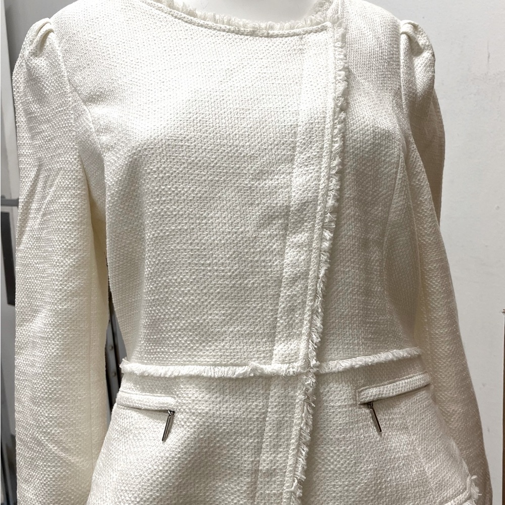 NWT - WHBM TWEED MOTO JACKET, SIZE 6